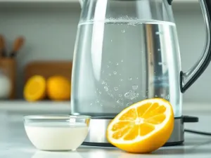 Kobieta wsypuje sól do specjalnego pojemnika wewnątrz nowoczesnej zmywarki w jasnej kuchni.